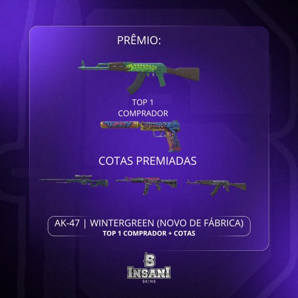 #2 - AK-47 | WINTERGREEN (NOVO DE FÁBRICA) + TOP COMPRADOR + COTAS PREMIADAS